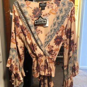 Angie Light Pink Floral Blouse